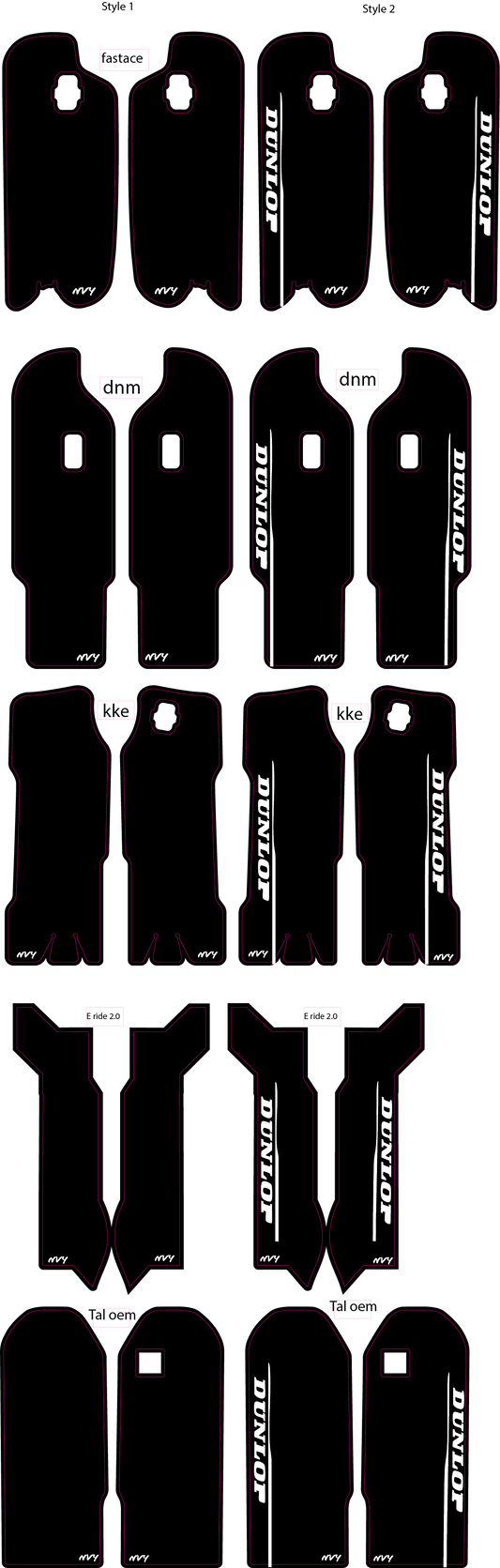 E Bike Fork Guard Decals